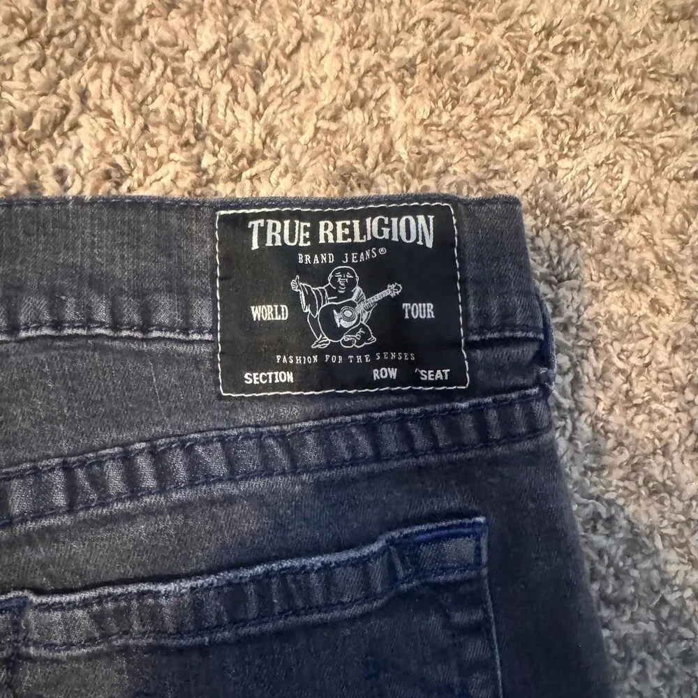 True Religion Men's Ricky Jeans Grey/Navy Size 38 (Fit Like 36x31) Straight Leg
